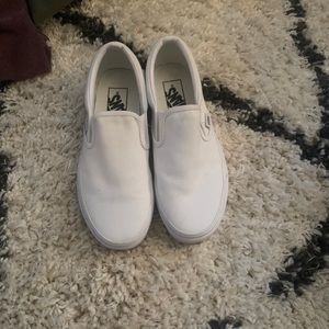 white slip on vans